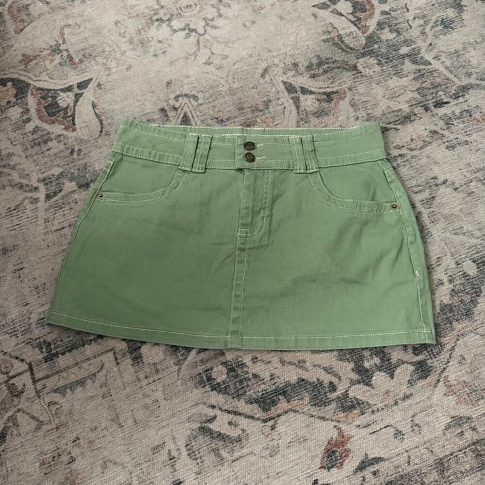 No Boundaries Green Carpenter Micro Mini Skirt Y2K Women’s S